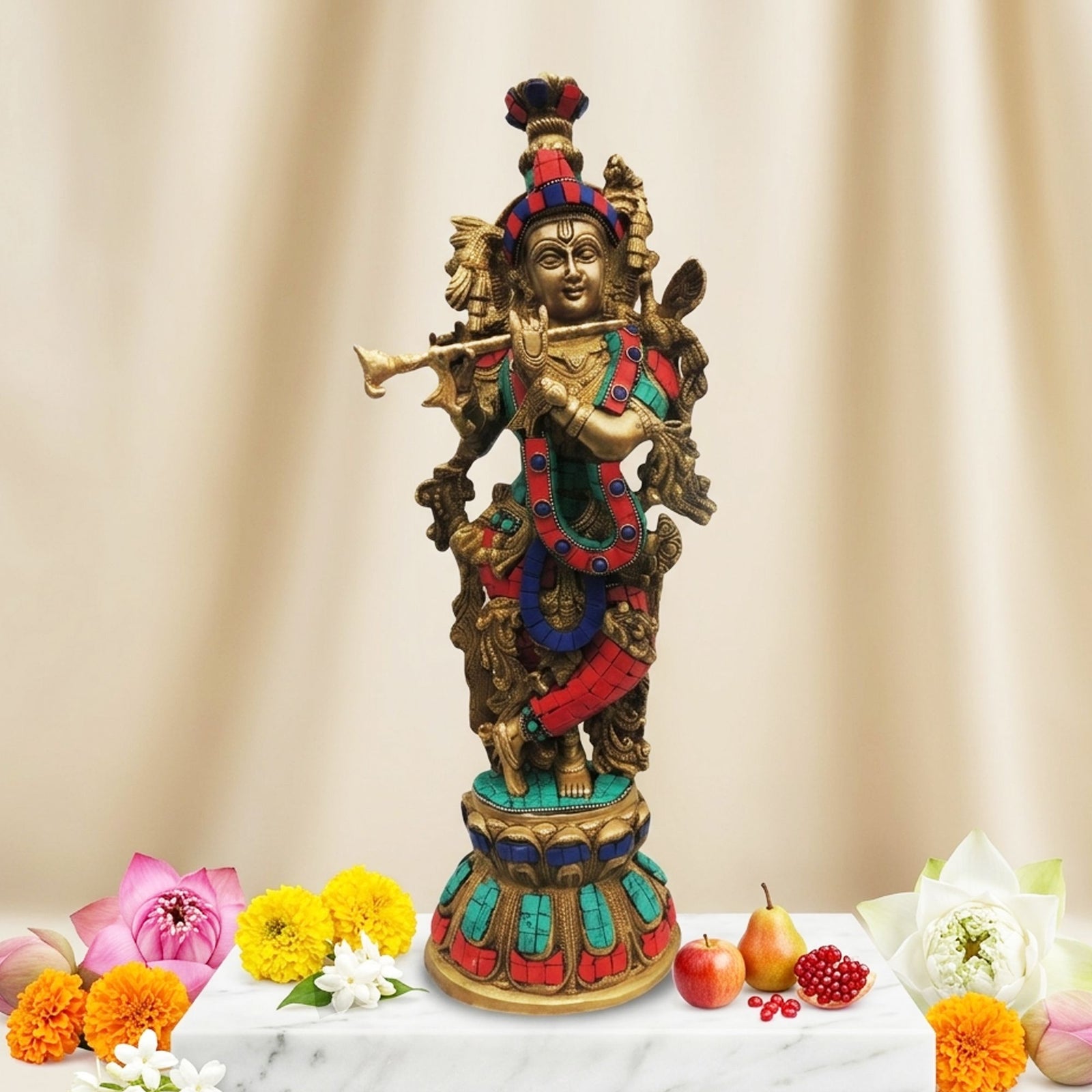 Brass Krishna — 18.5"