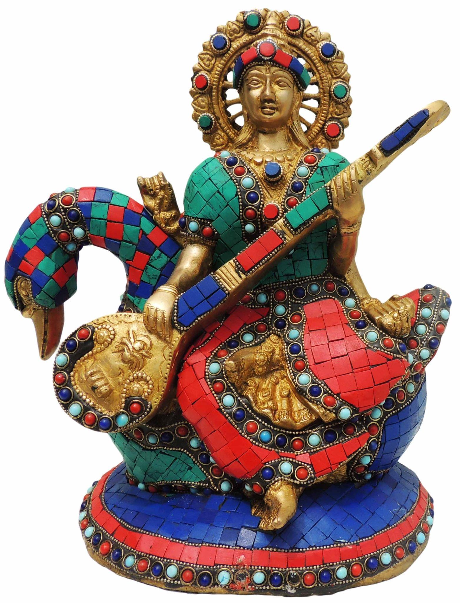 Brass Sharaswati — 12"