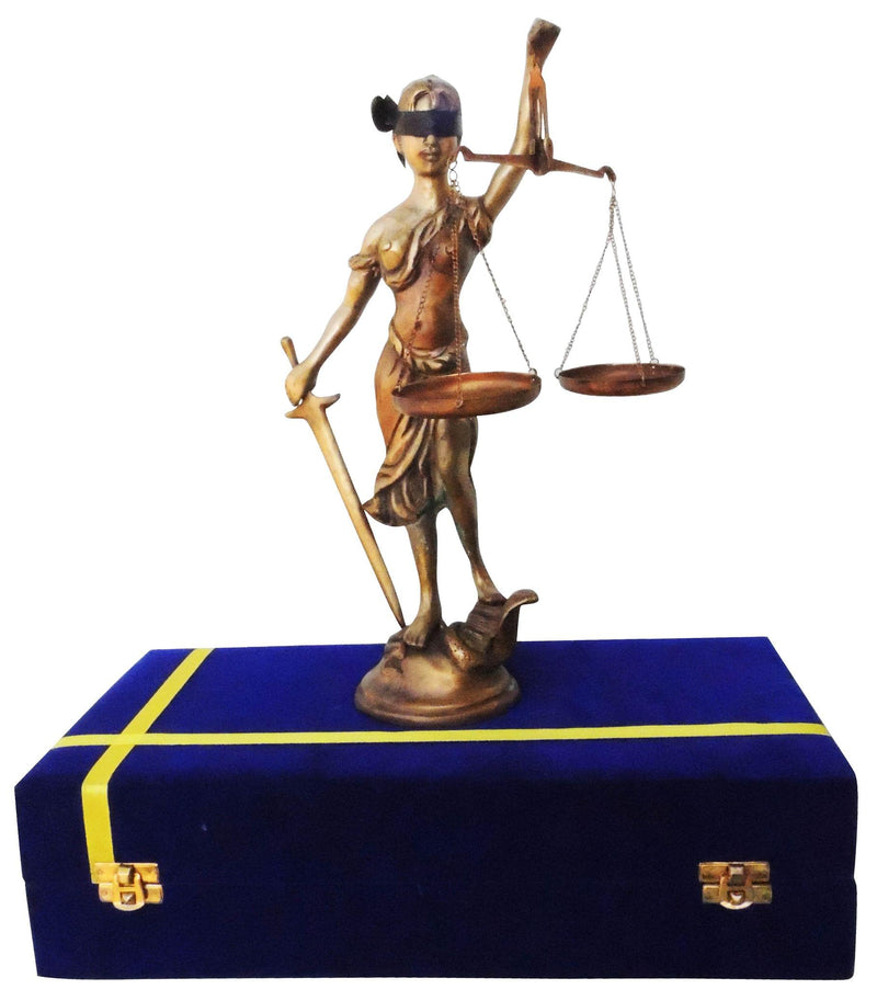 Brass Justice Lady Velvet Box — 14"