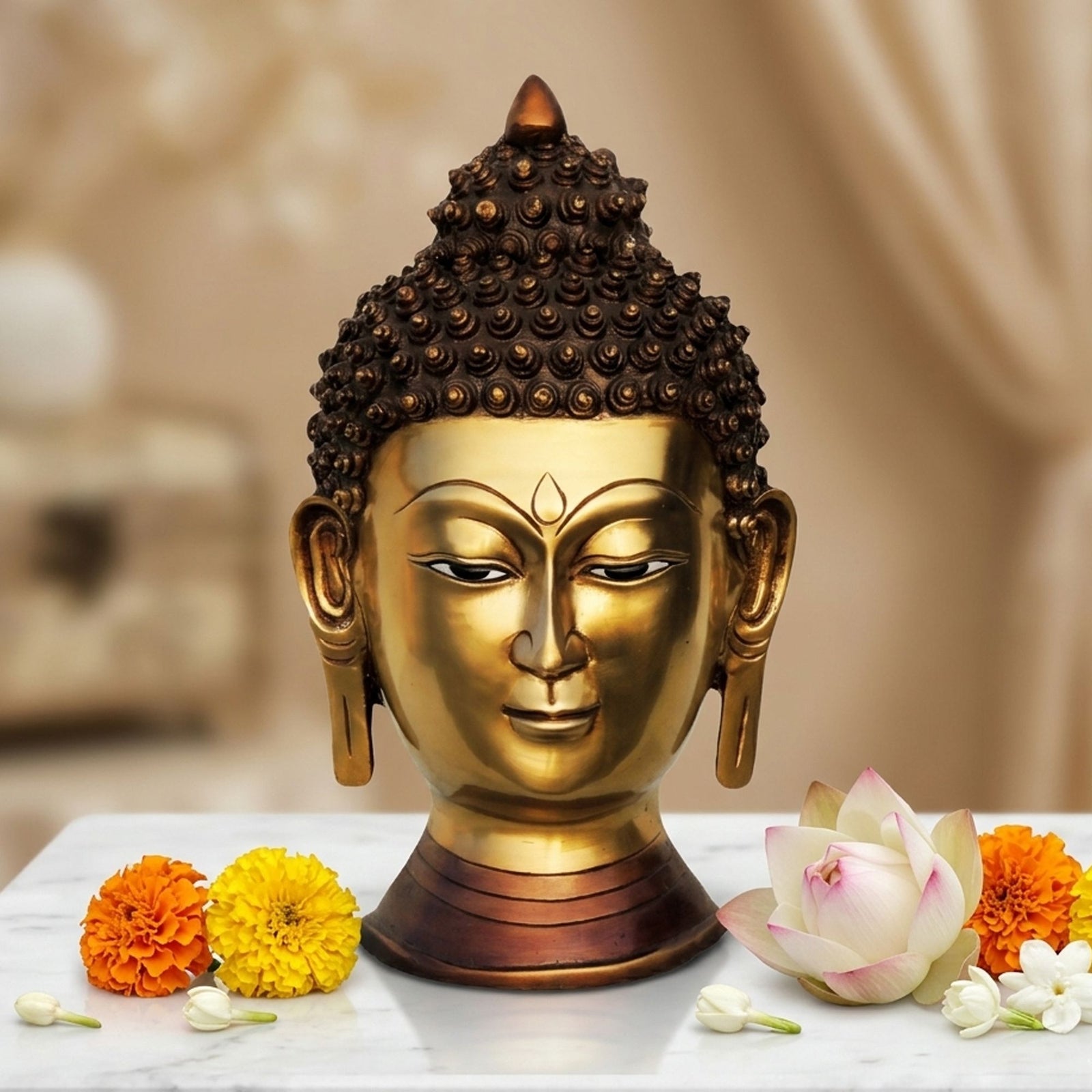 Brass Buddha — 15"