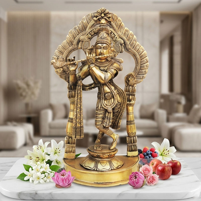 Brass Krishna, Standing