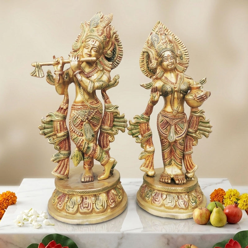 Brass Radha-Krishna — 13"