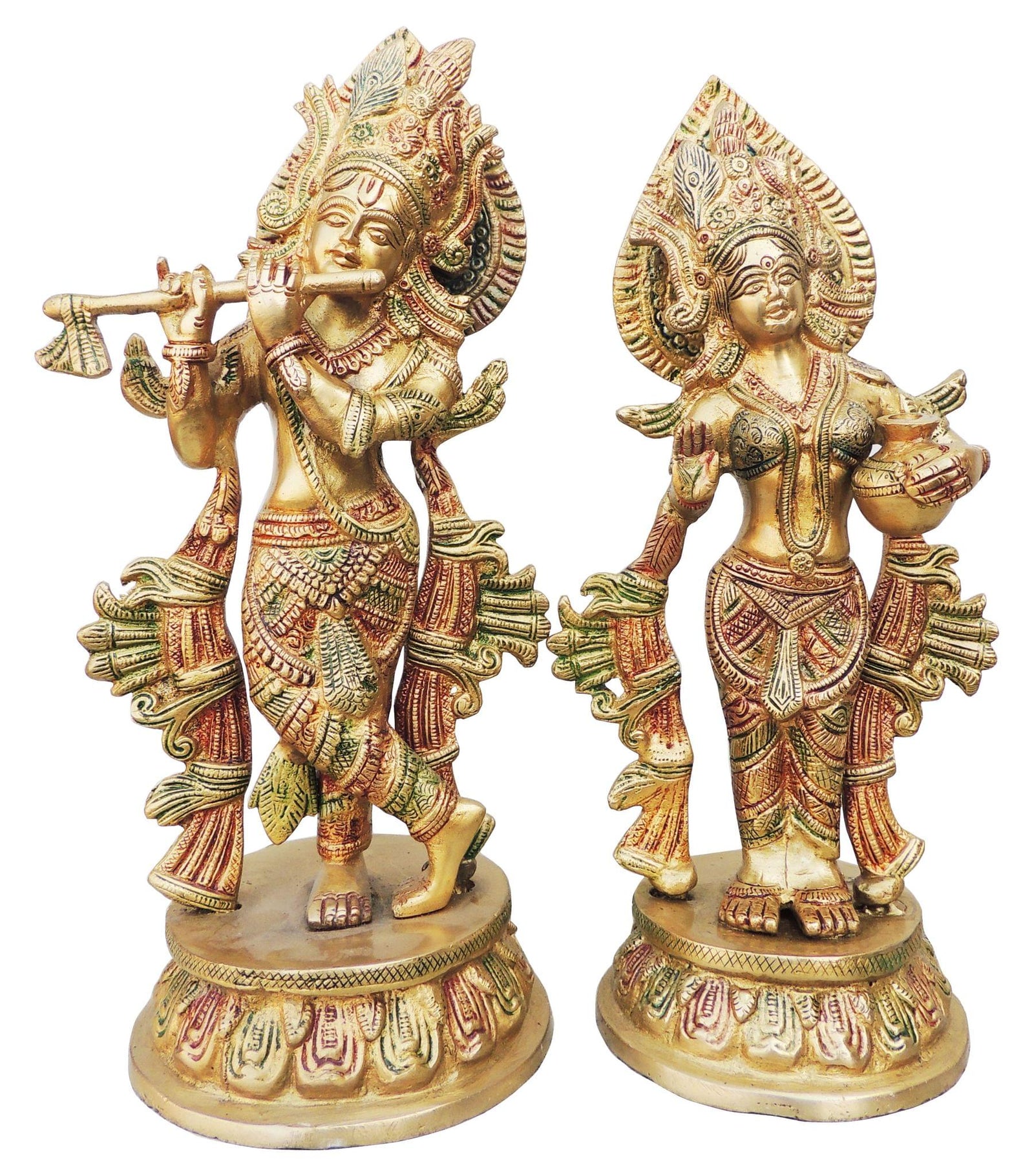 Brass Radha-Krishna — 13"