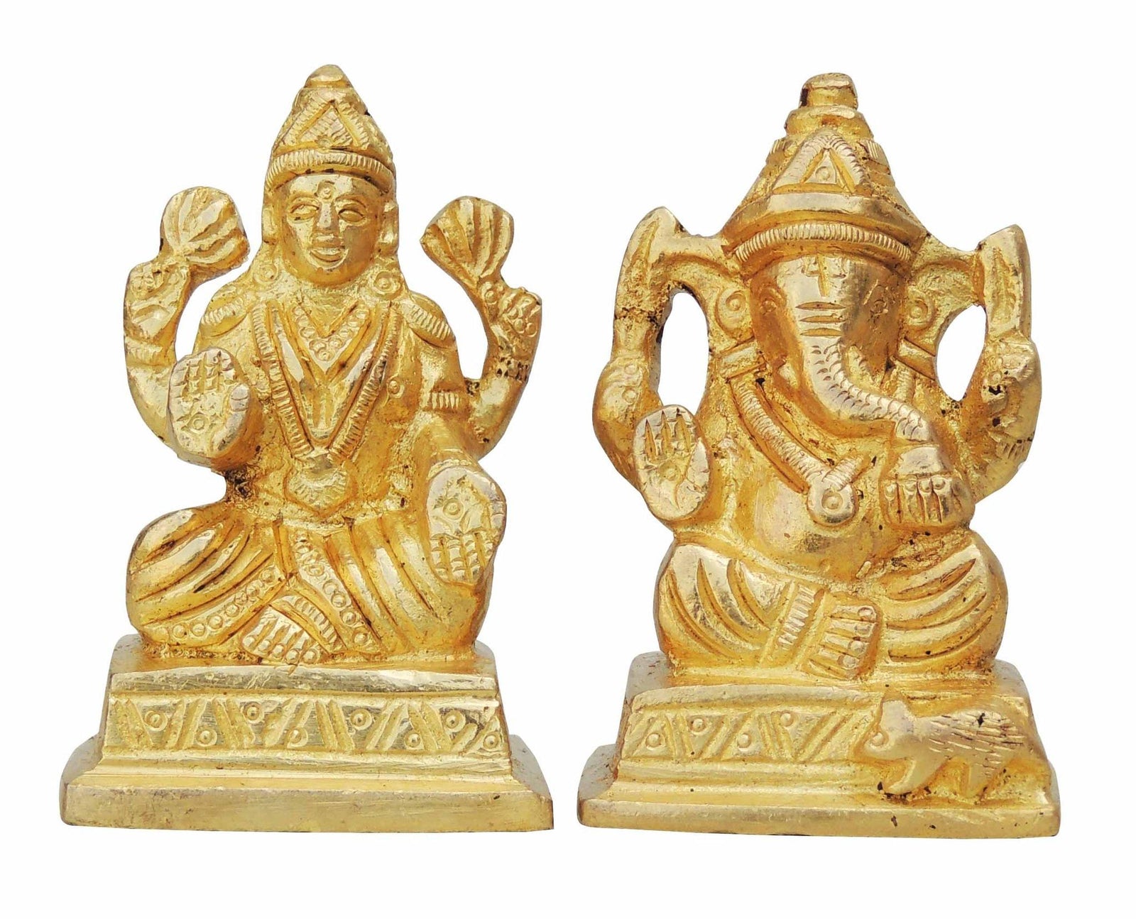 Brass Lakshmi-Ganesh Set — 2.7"