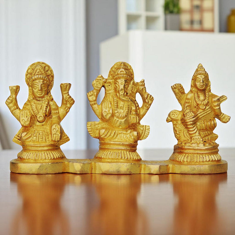 Brass Lakshmi-Ganesh Set — 2"