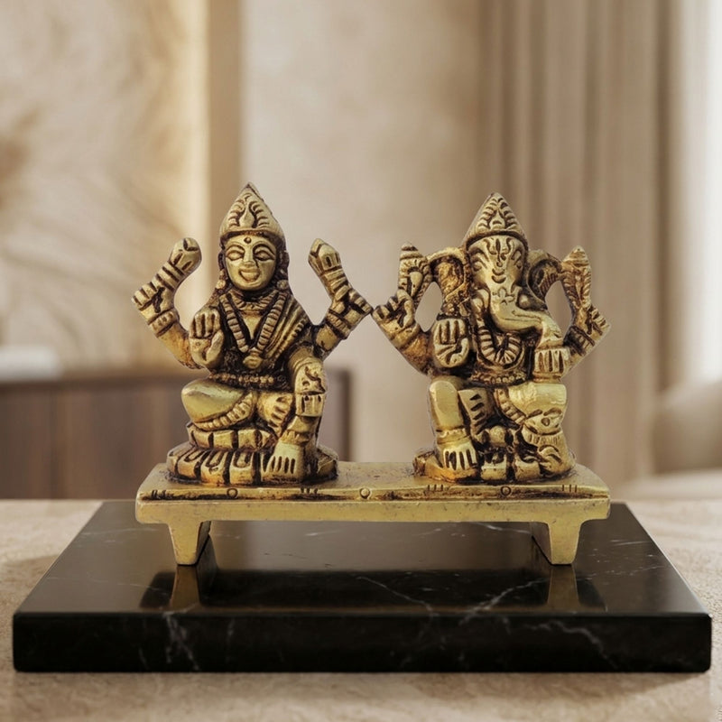 Brass Lakshmi-Ganesh Set — 2.5"