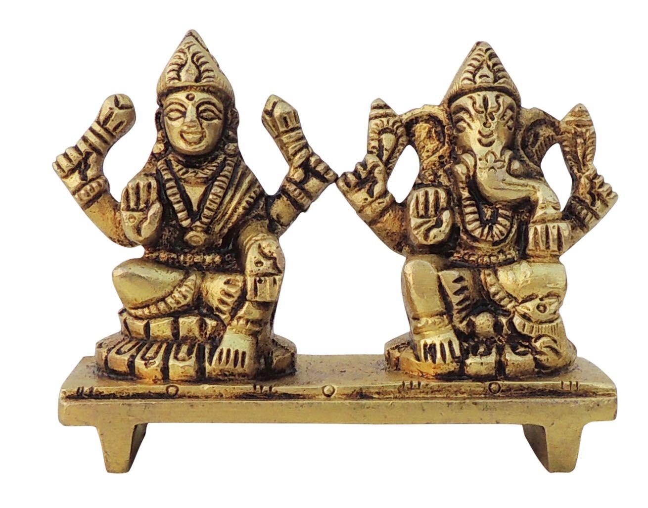 Brass Lakshmi-Ganesh Set — 2.5"