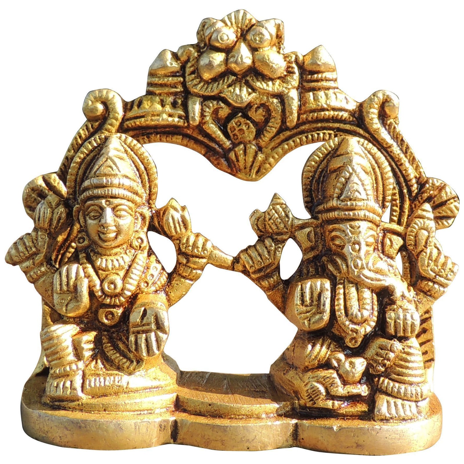 Brass Lakshmi-Ganesh Set — 3.2"