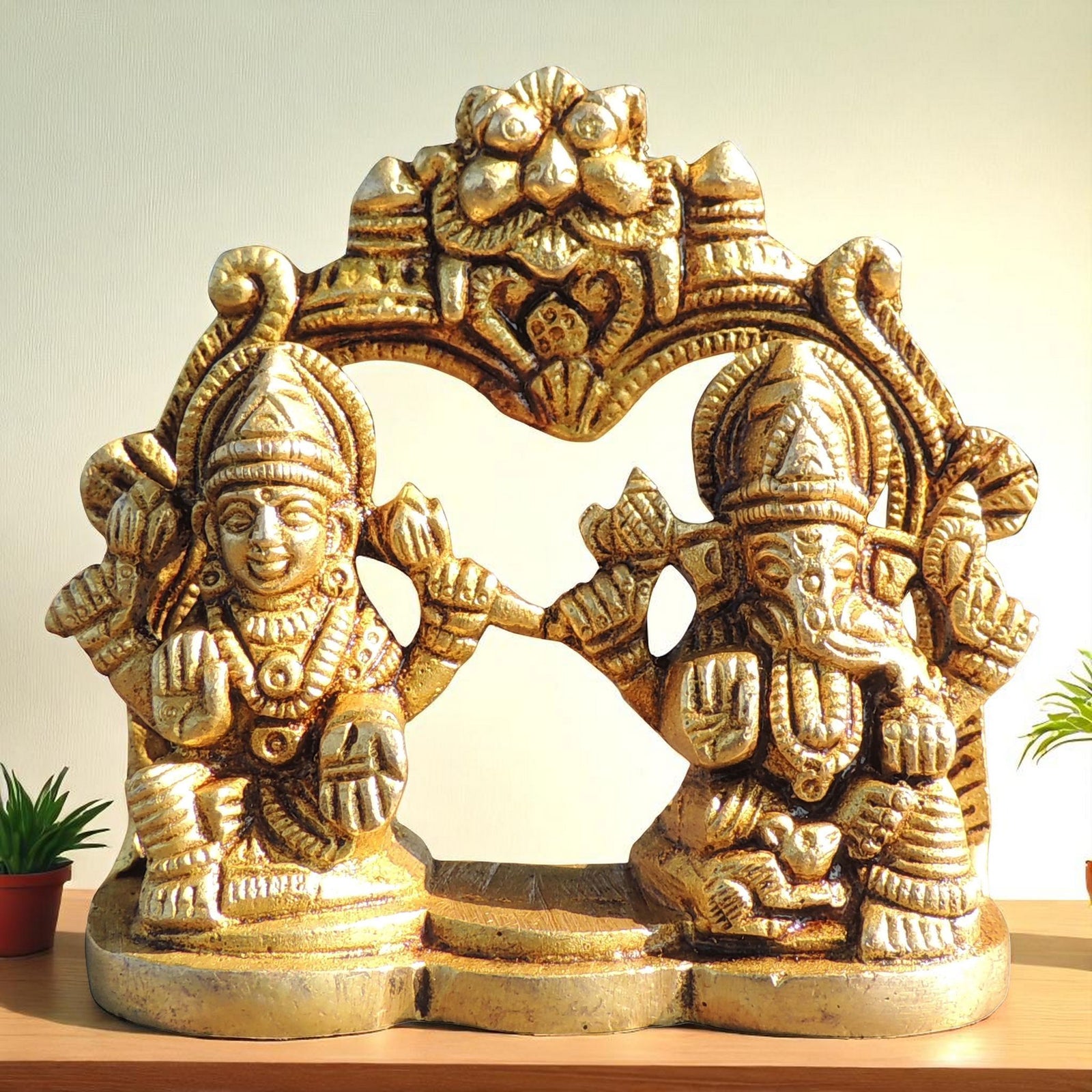 Brass Lakshmi-Ganesh Set — 3.2"