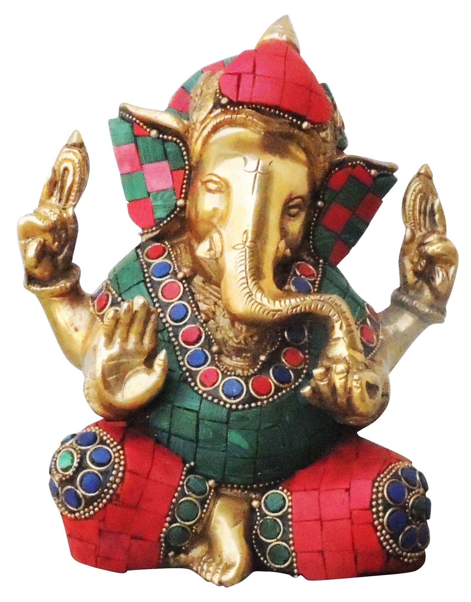 Brass Ganesh — 7"