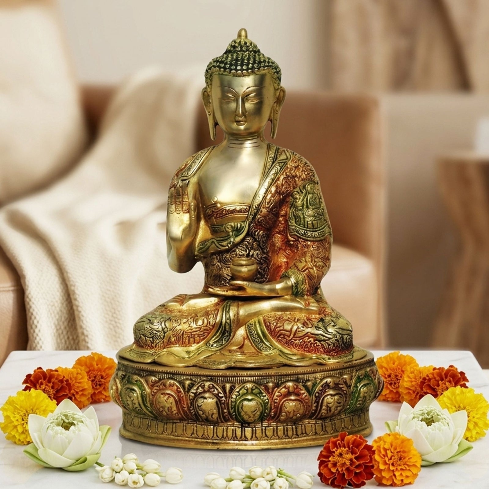 Brass Buddha — 14"