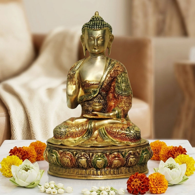 Brass Buddha — 14"