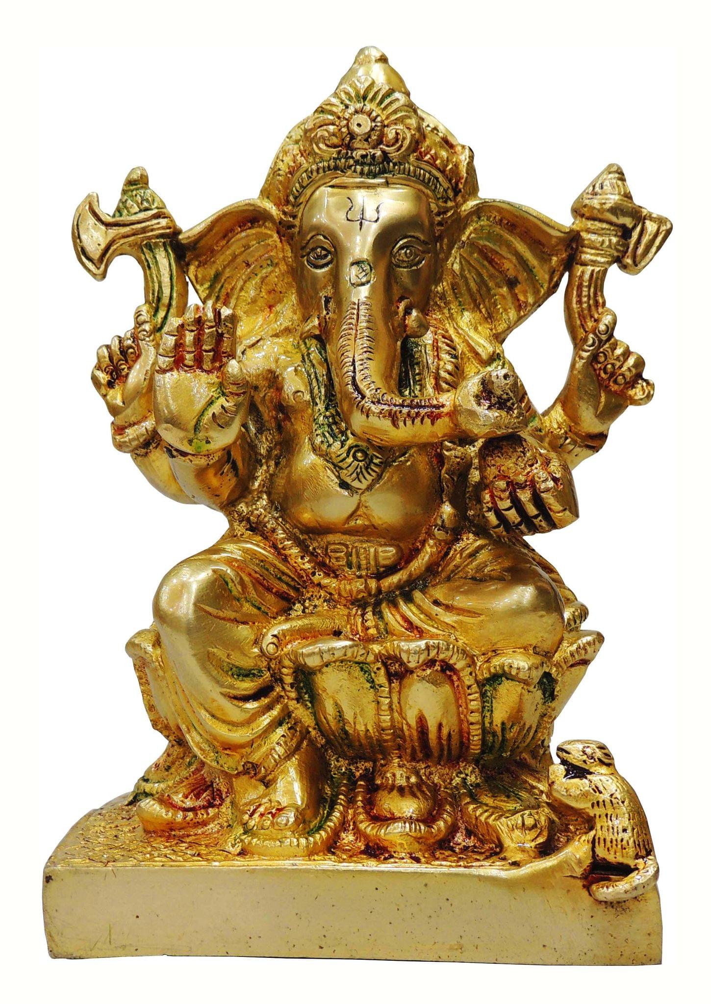 Brass Ganesh — 7"
