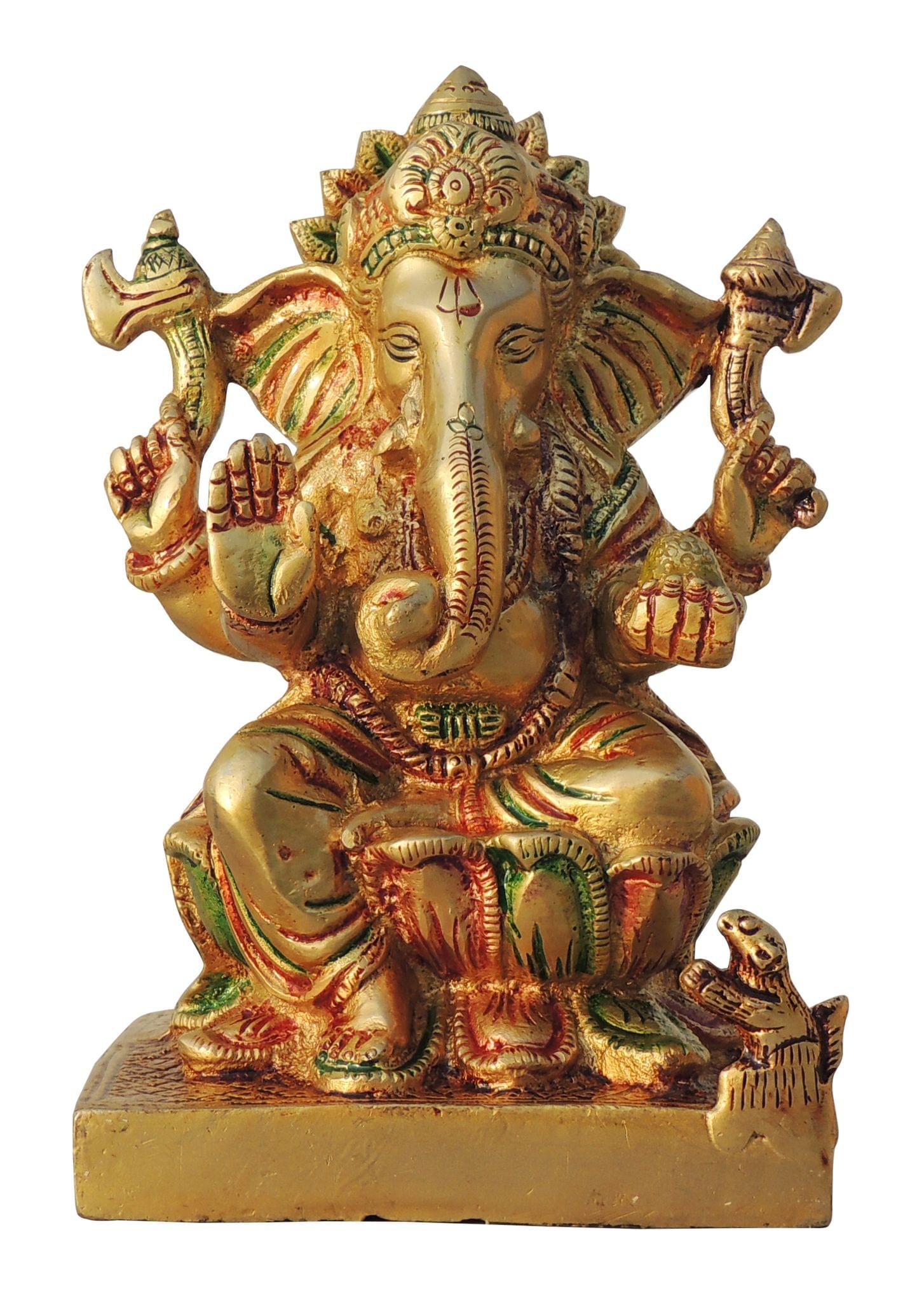 Brass Ganesh — 6.7"