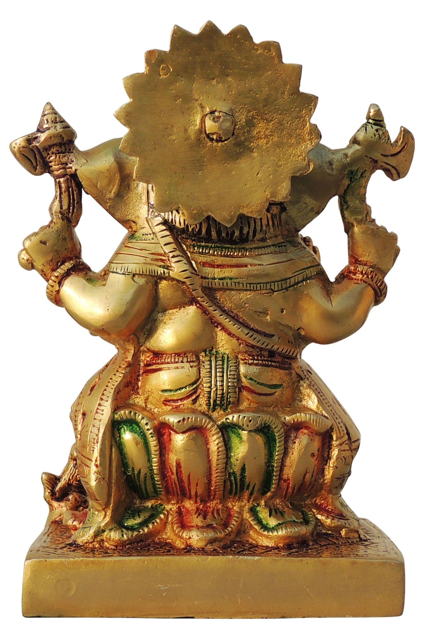 Brass Ganesh — 6.7"