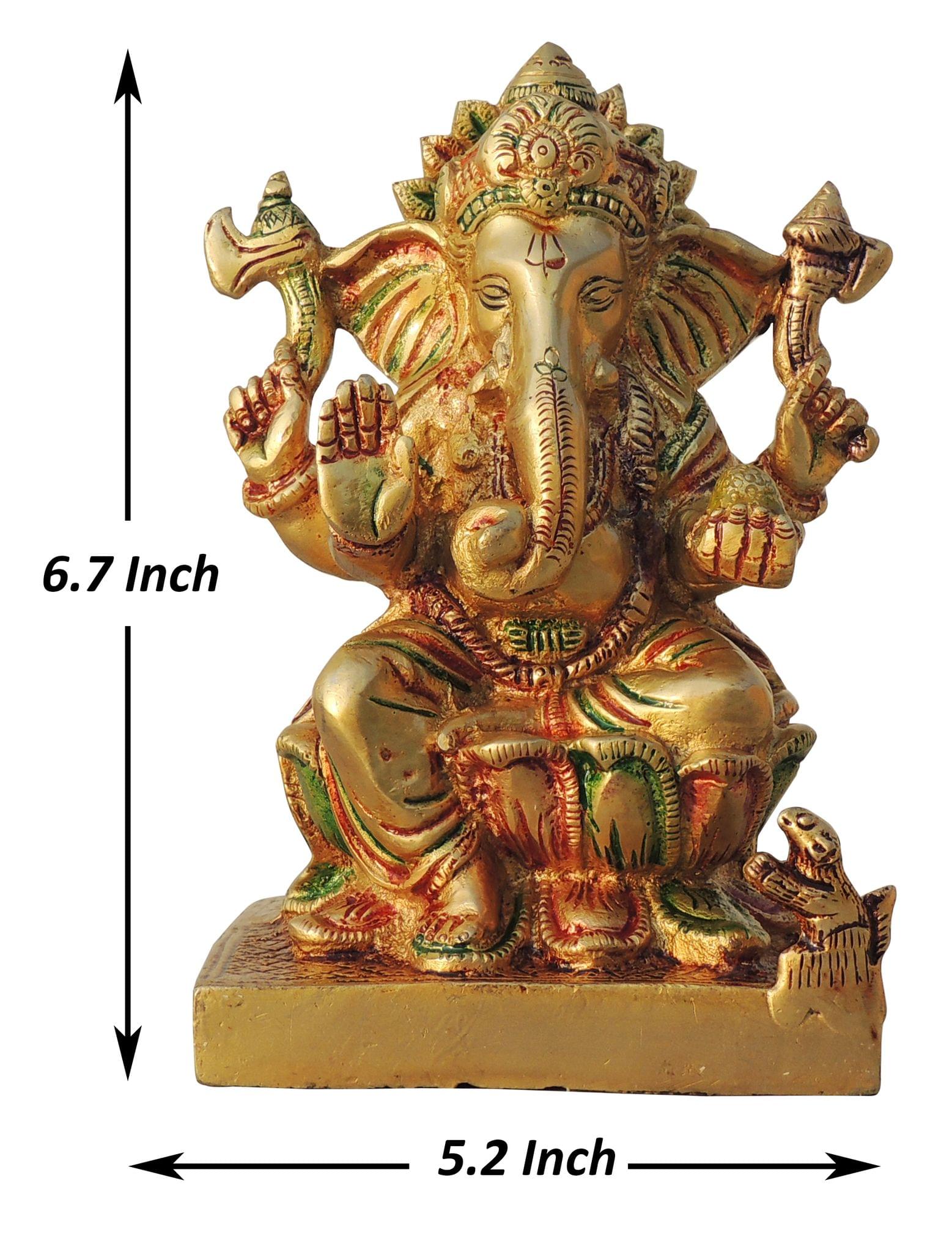 Brass Ganesh — 6.7"