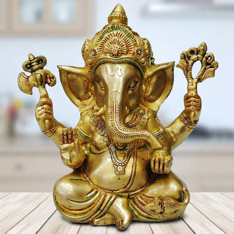 Brass Ganesh — 9"