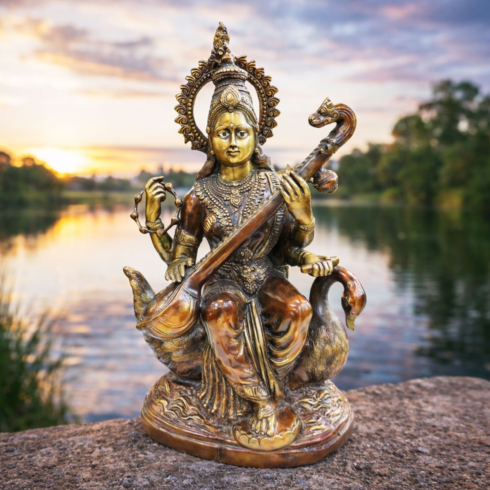 Brass Saraswati — 29"
