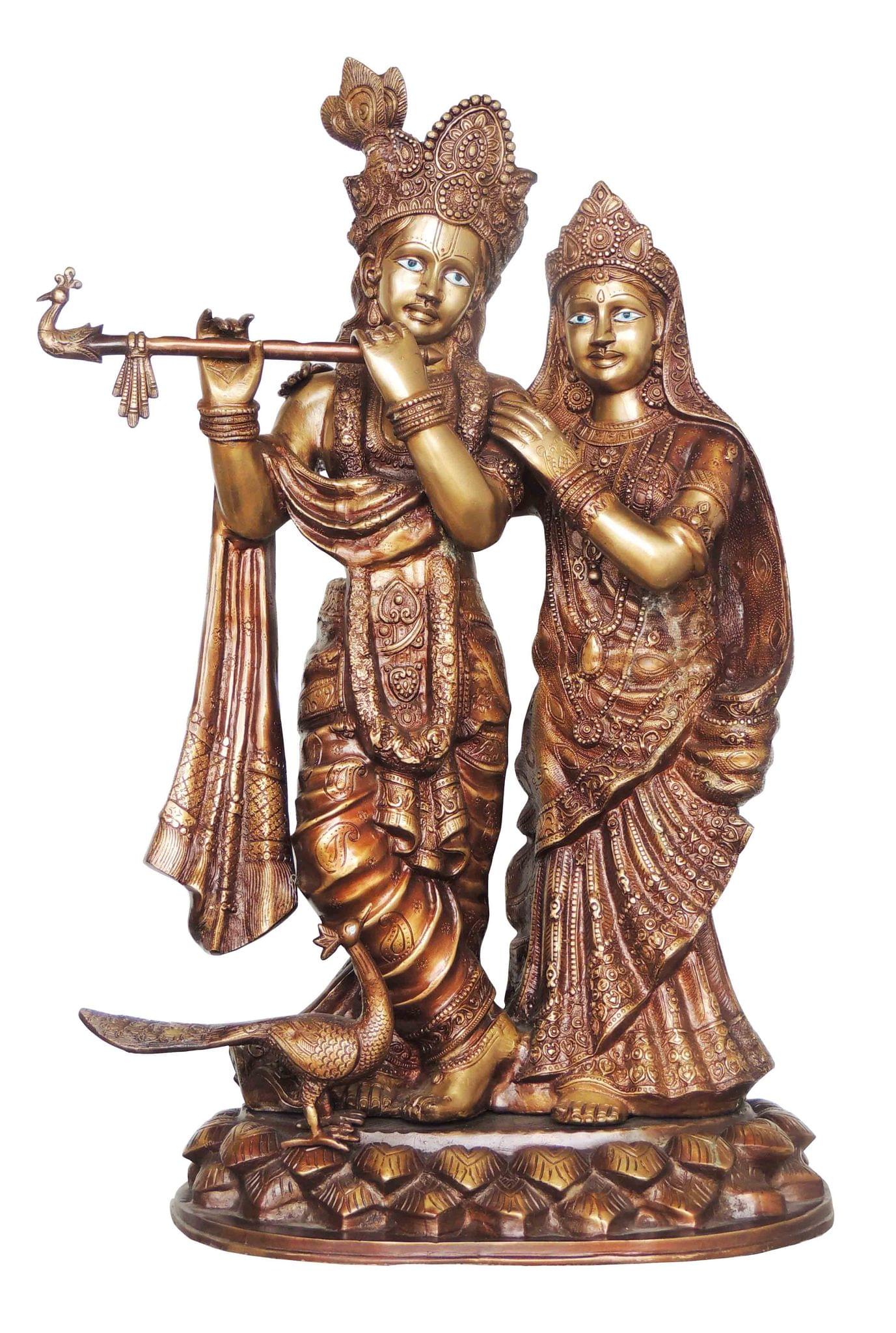 Brass Radha-Krishna — 30"