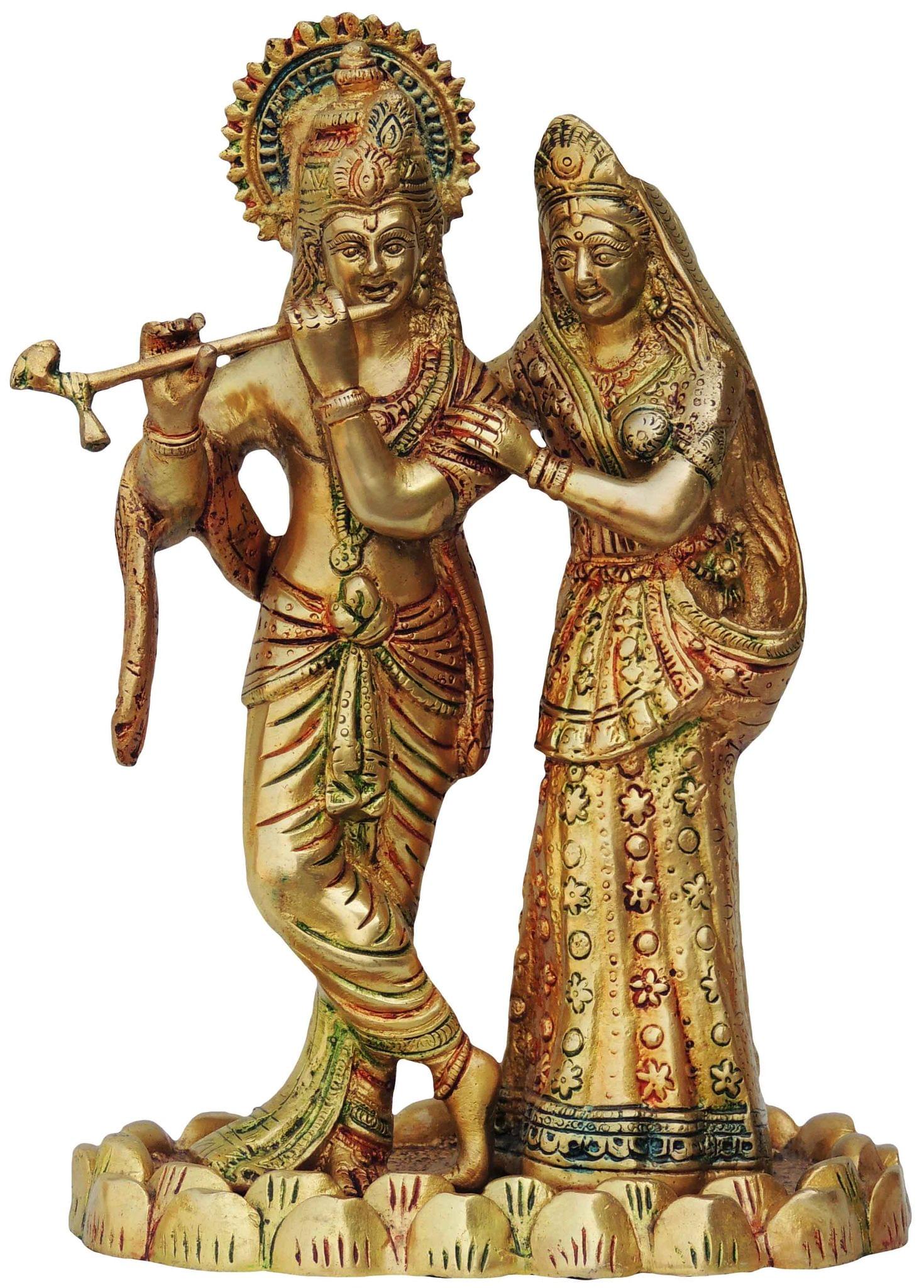 Brass Radha-Krishna