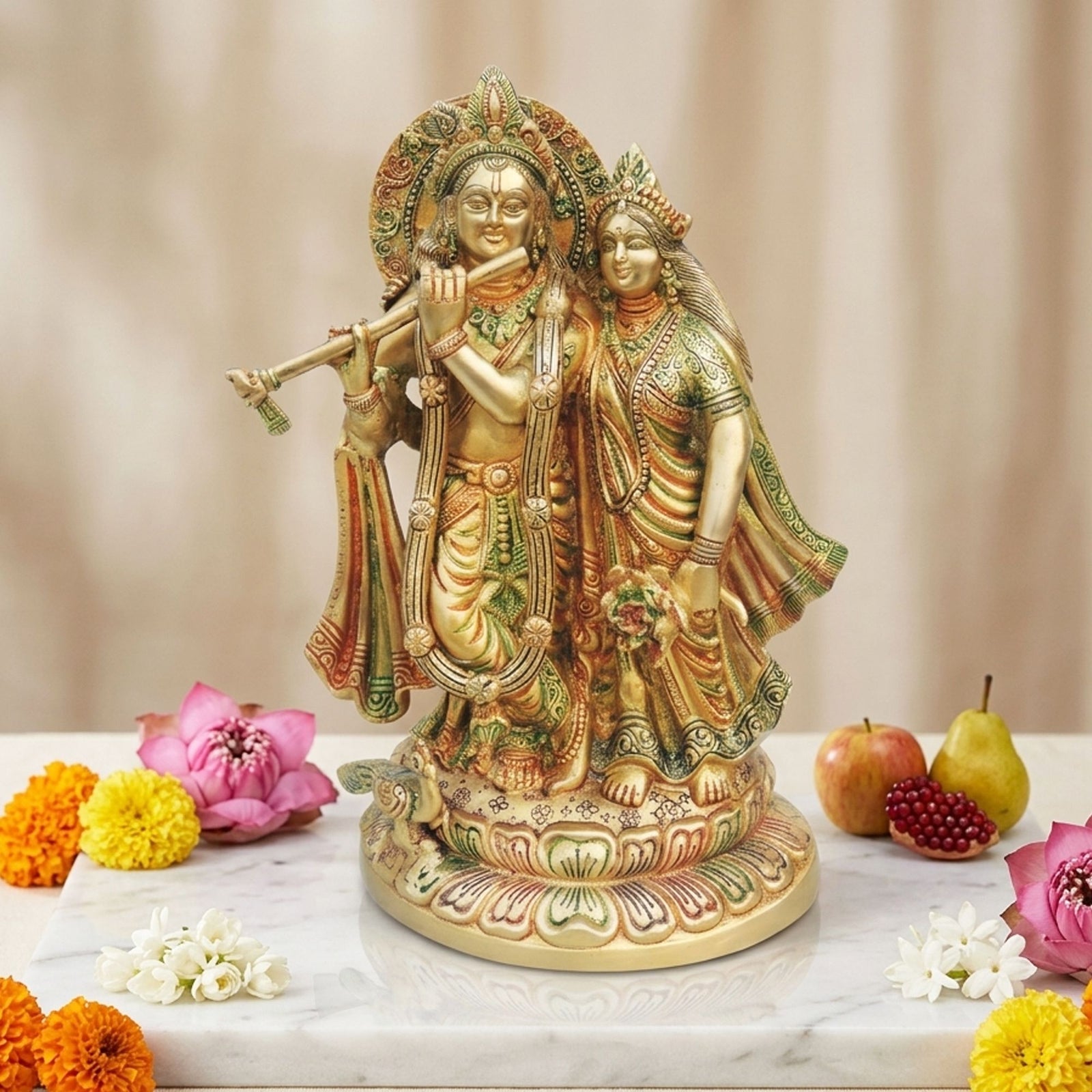 Brass Radha-Krishna — 11.5"