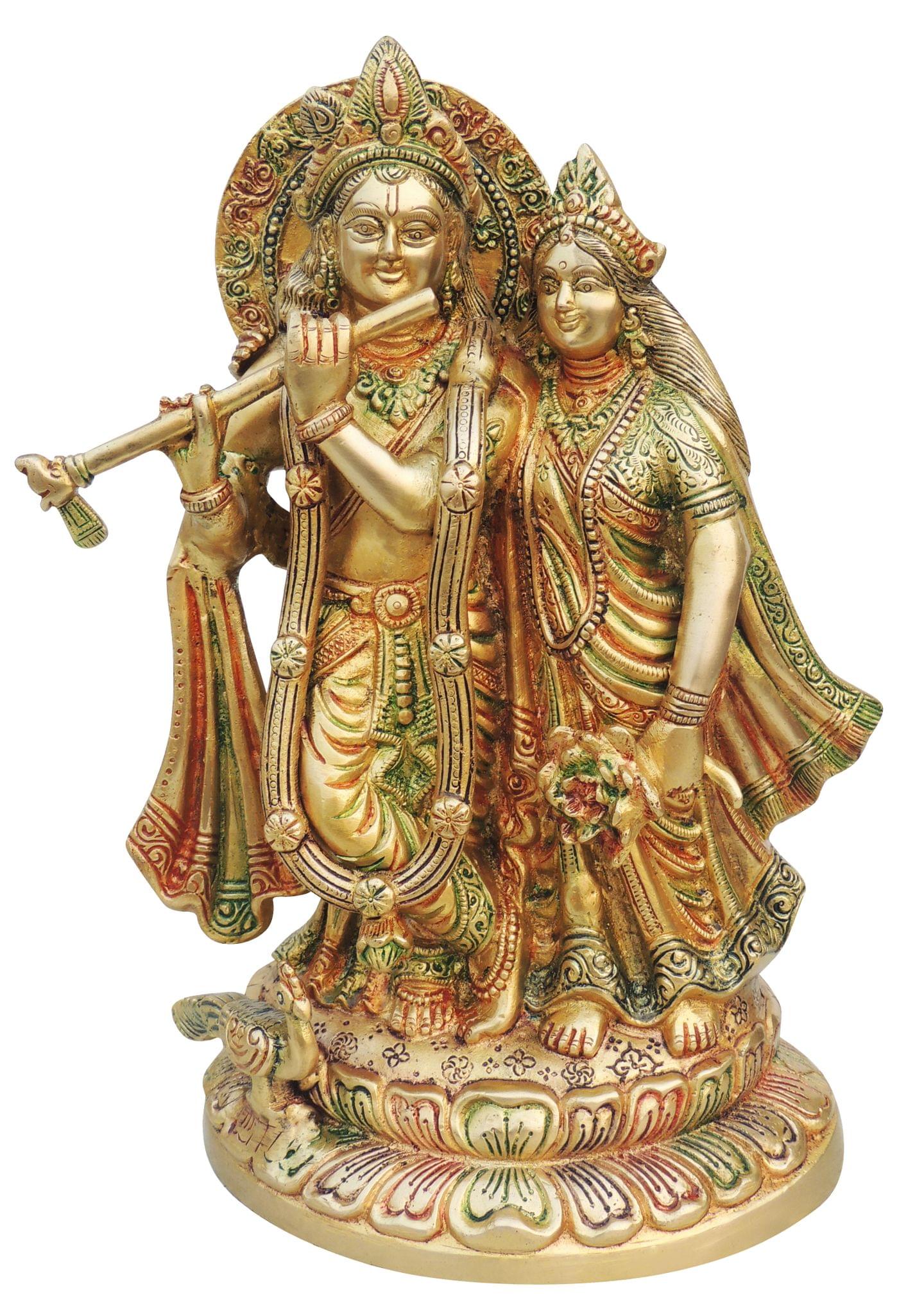 Brass Radha-Krishna — 11.5"