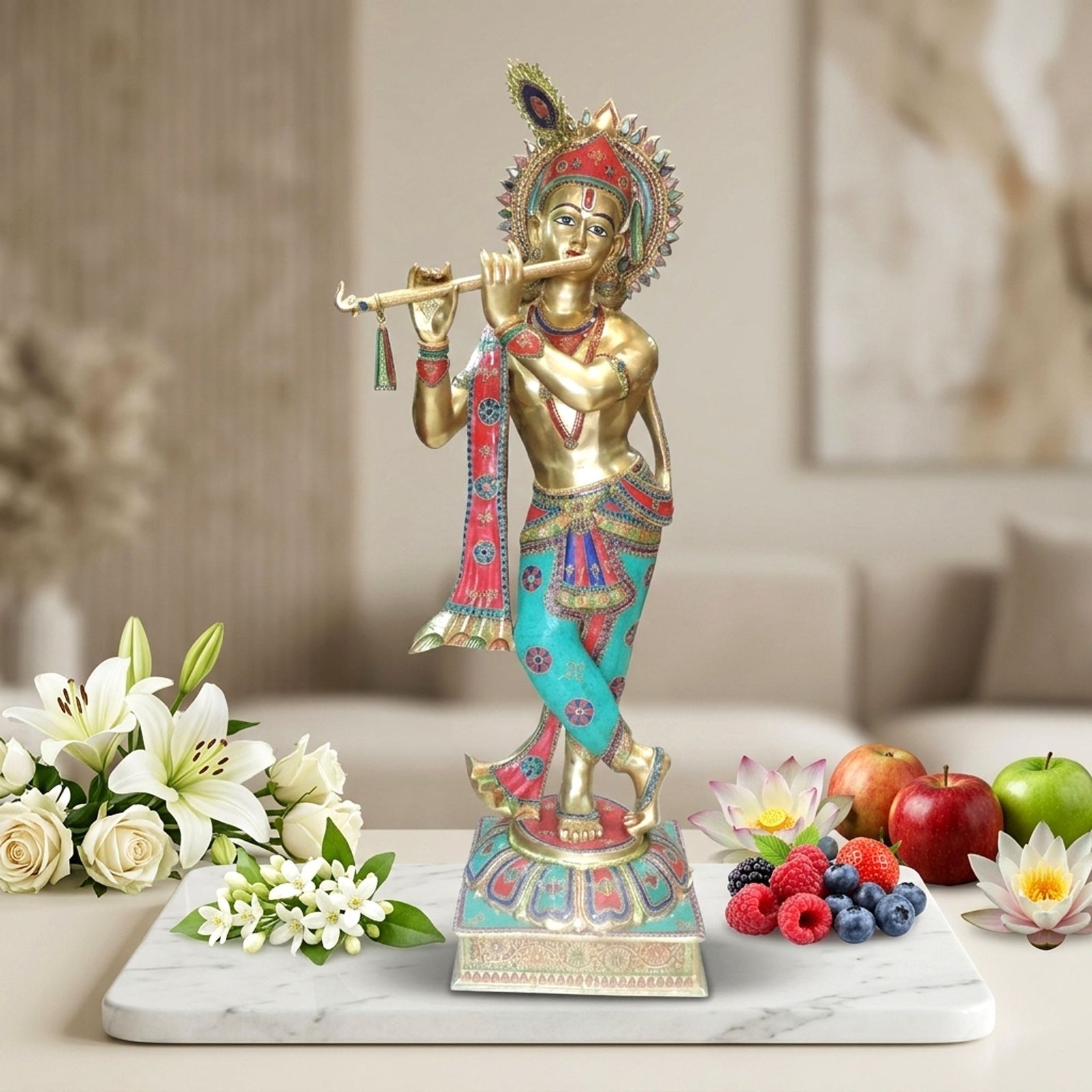 Brass Krishna — 78"