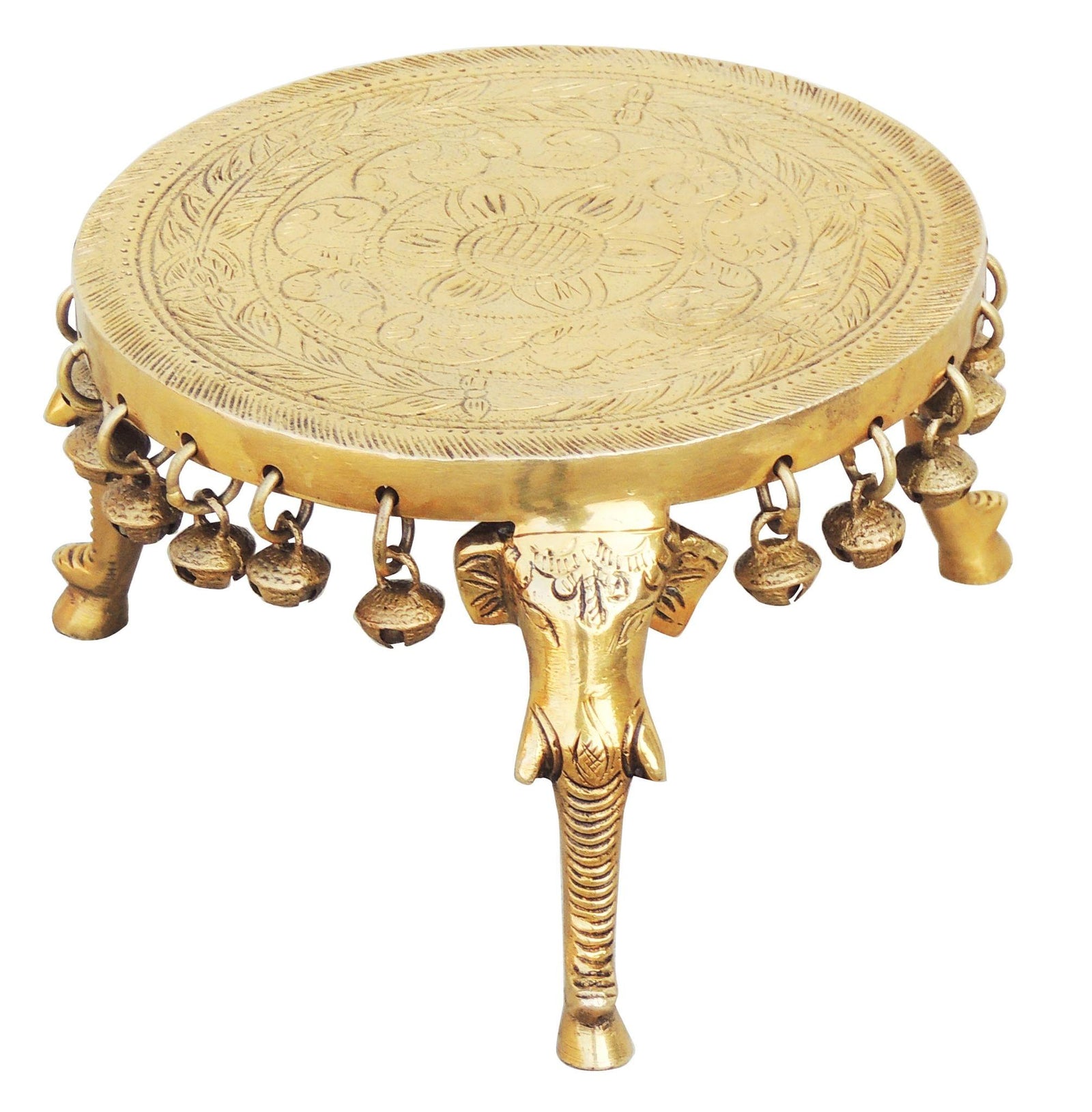 Brass Round Shape Chowki For — 4.3"
