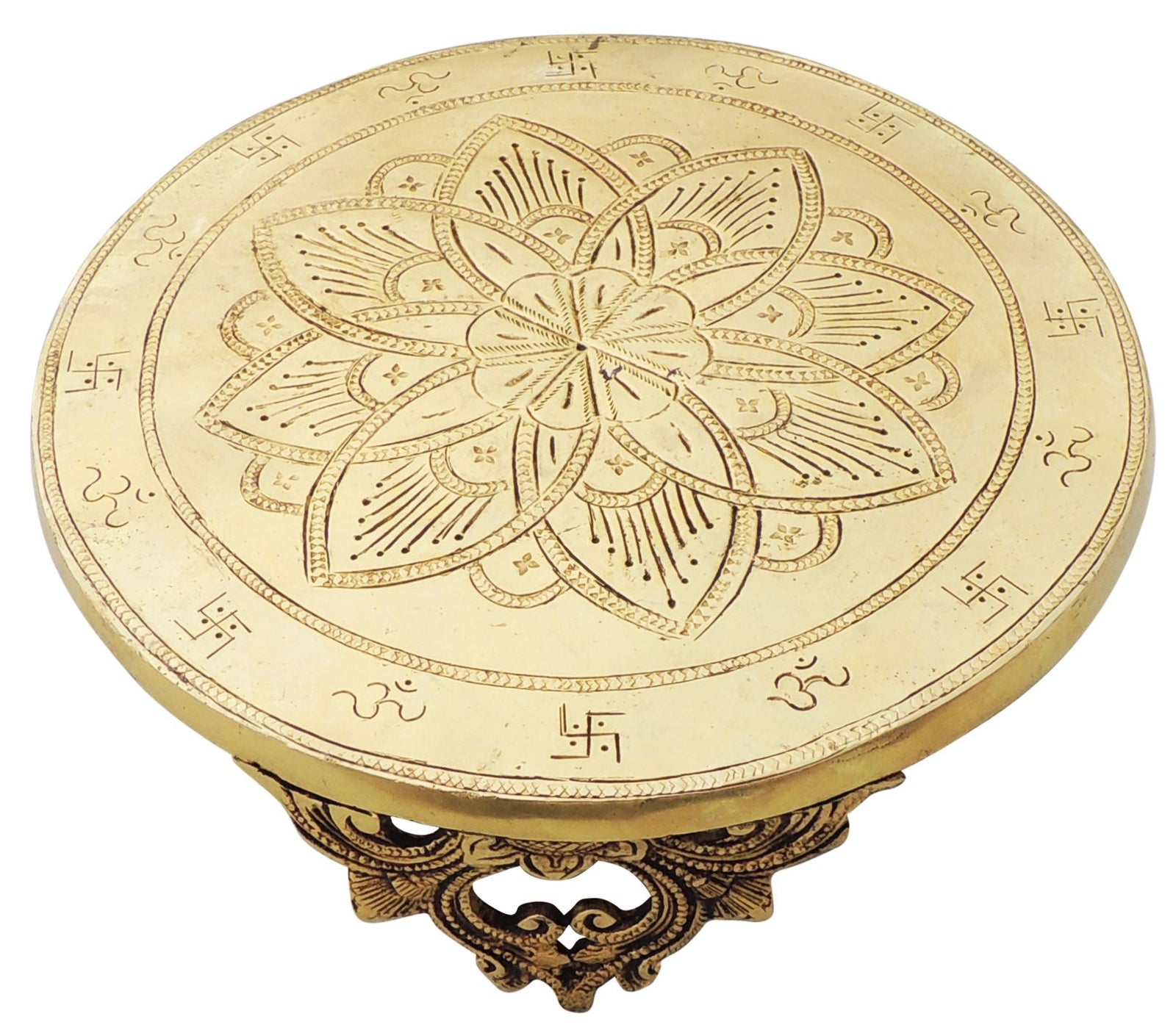 Brass Round Chowki For — 3"