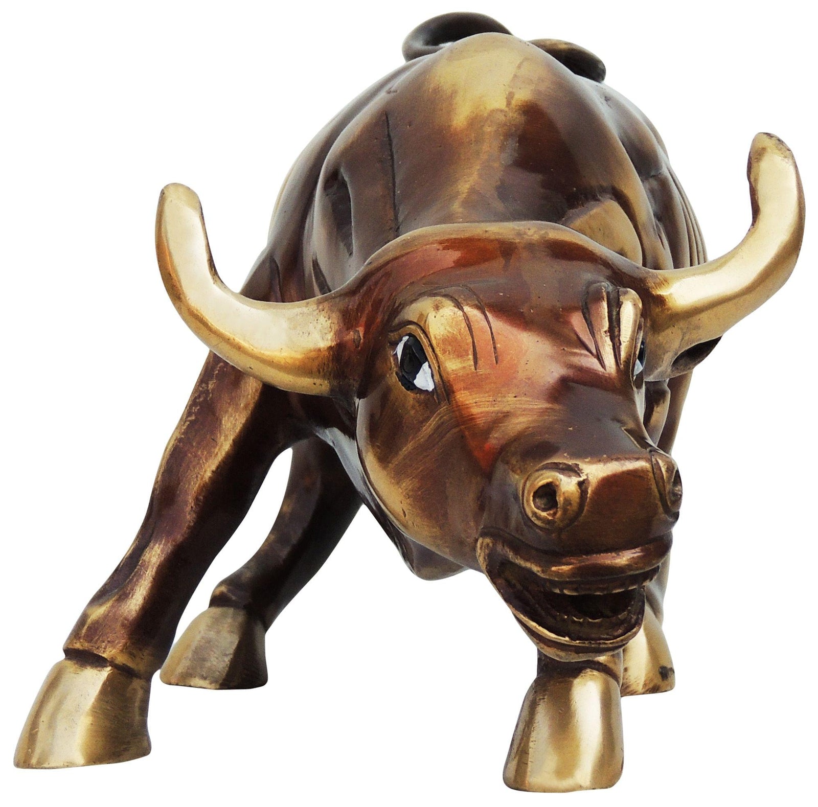 Brass Bull Medium Antique Finish — 8"
