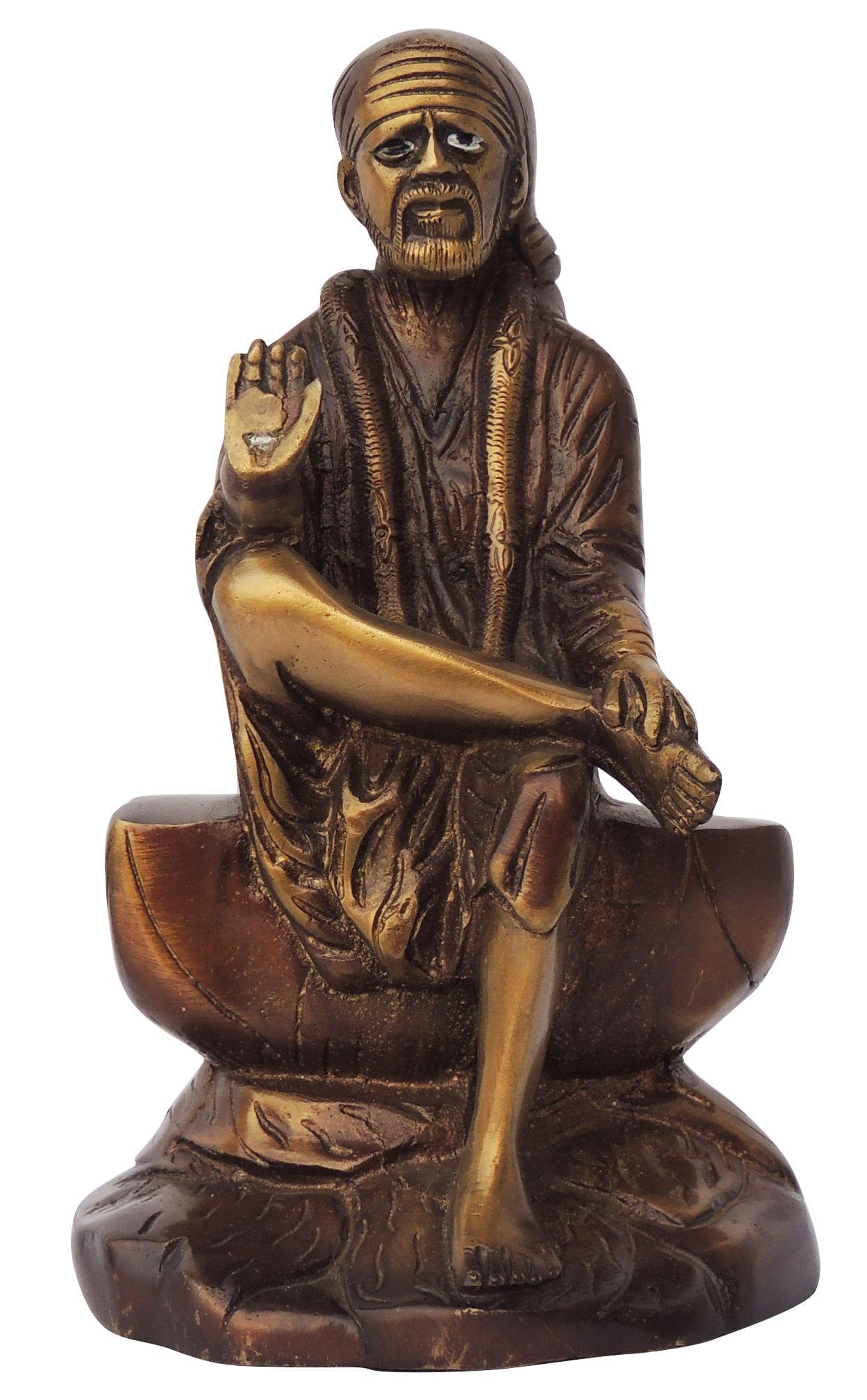 Brass Sai Baba — 8.5"