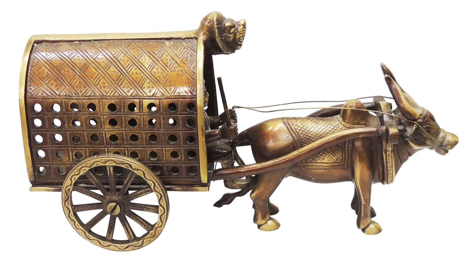 Brass Bull Cart — 7"