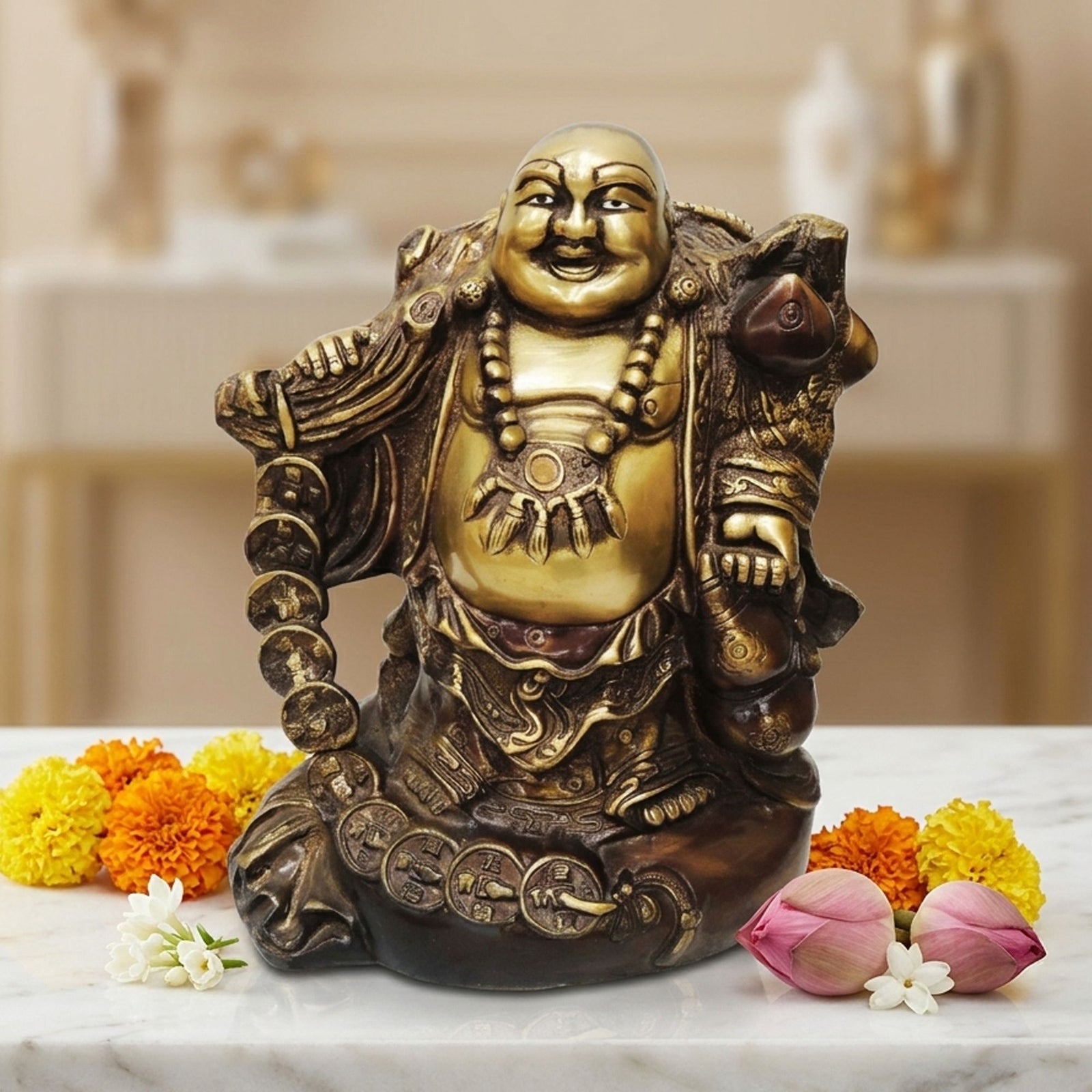 Brass Buddha — 10.5"