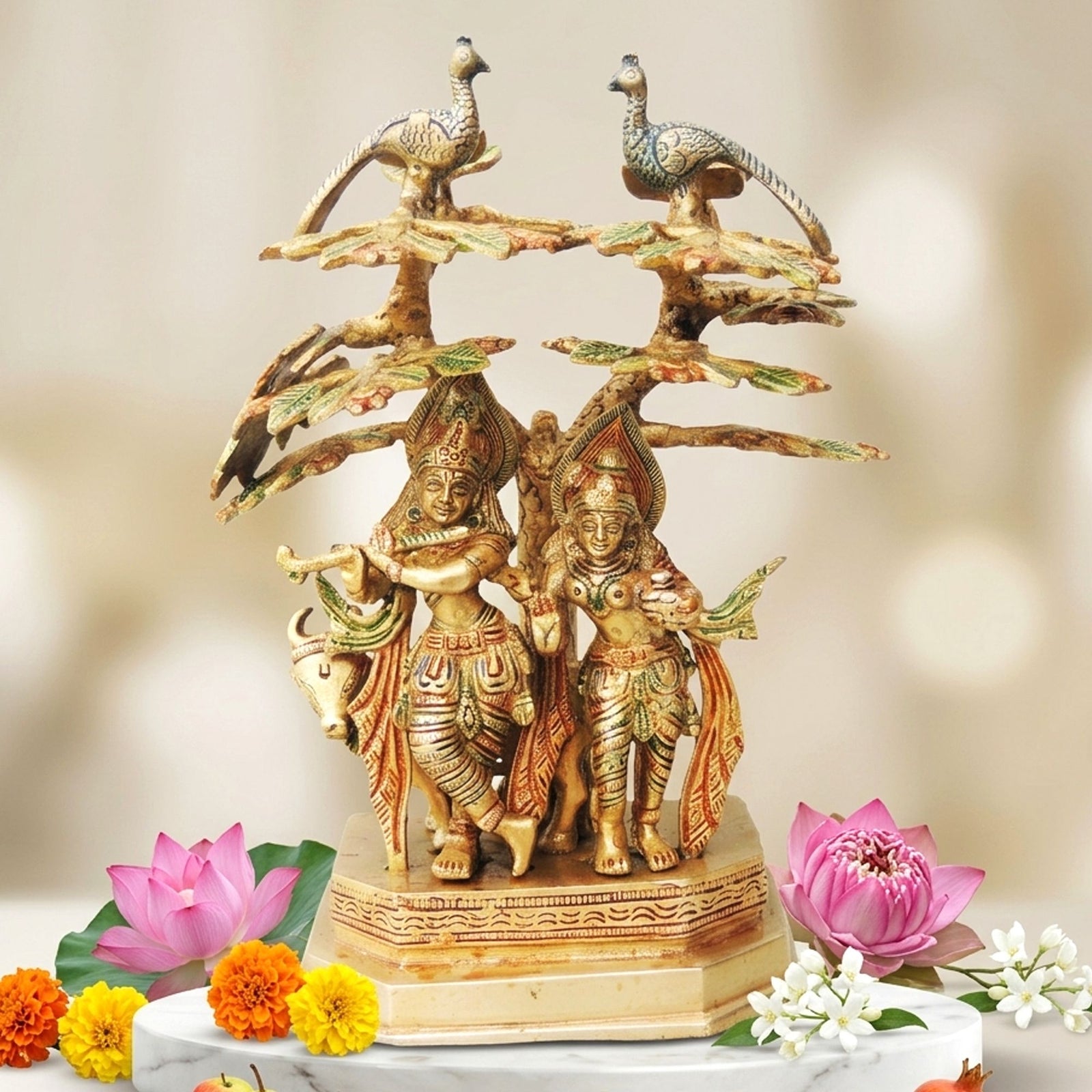 Brass Radha-Krishna