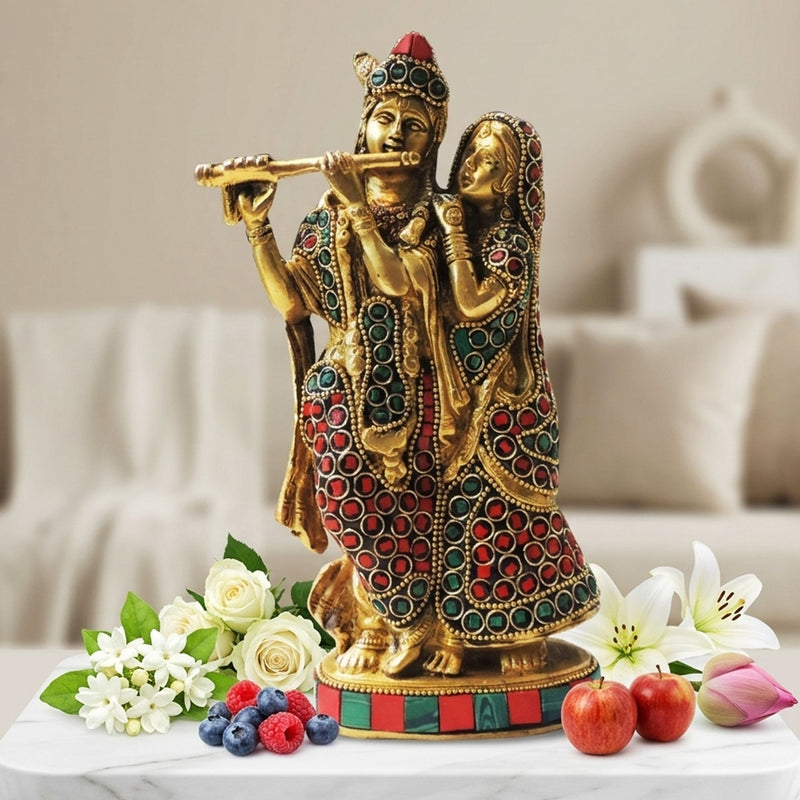 Brass Radha-Krishna — 8.2"