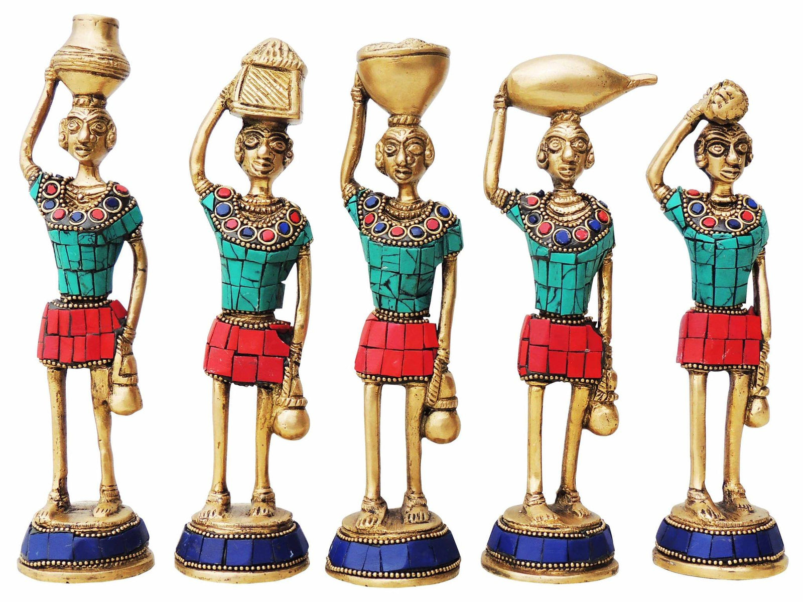 Brass Rajasthani Musical Set of 5 Pcs. — 8"
