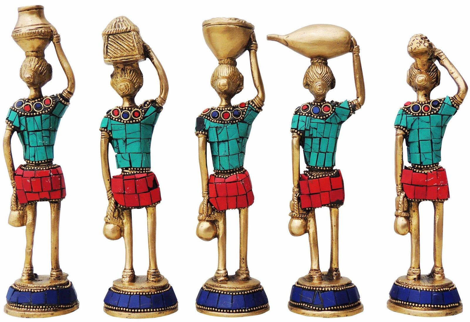Brass Rajasthani Musical Set of 5 Pcs. — 8"