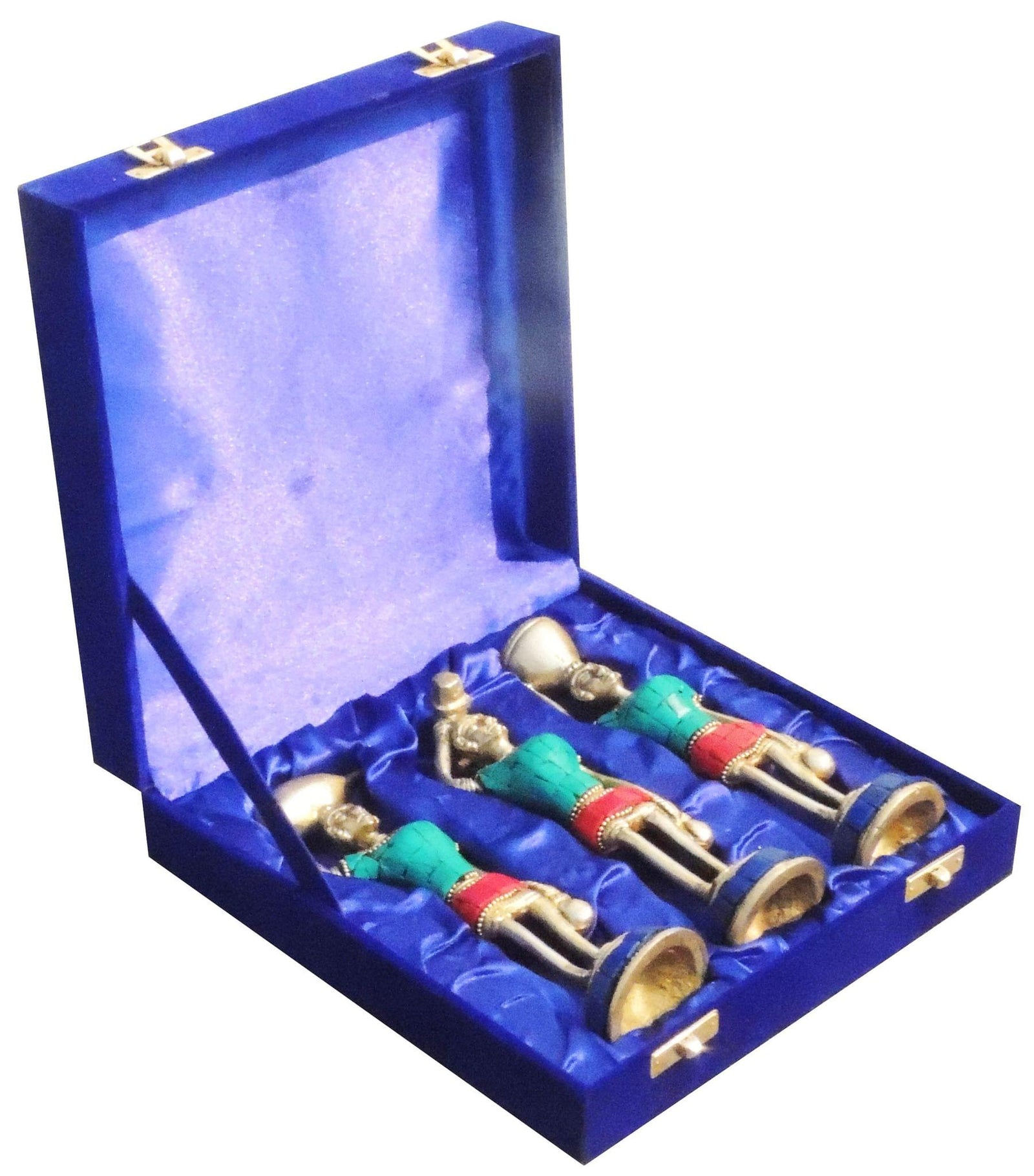 Brass Rajasthani Musical Set of 3 Pcs. Velvet Box
