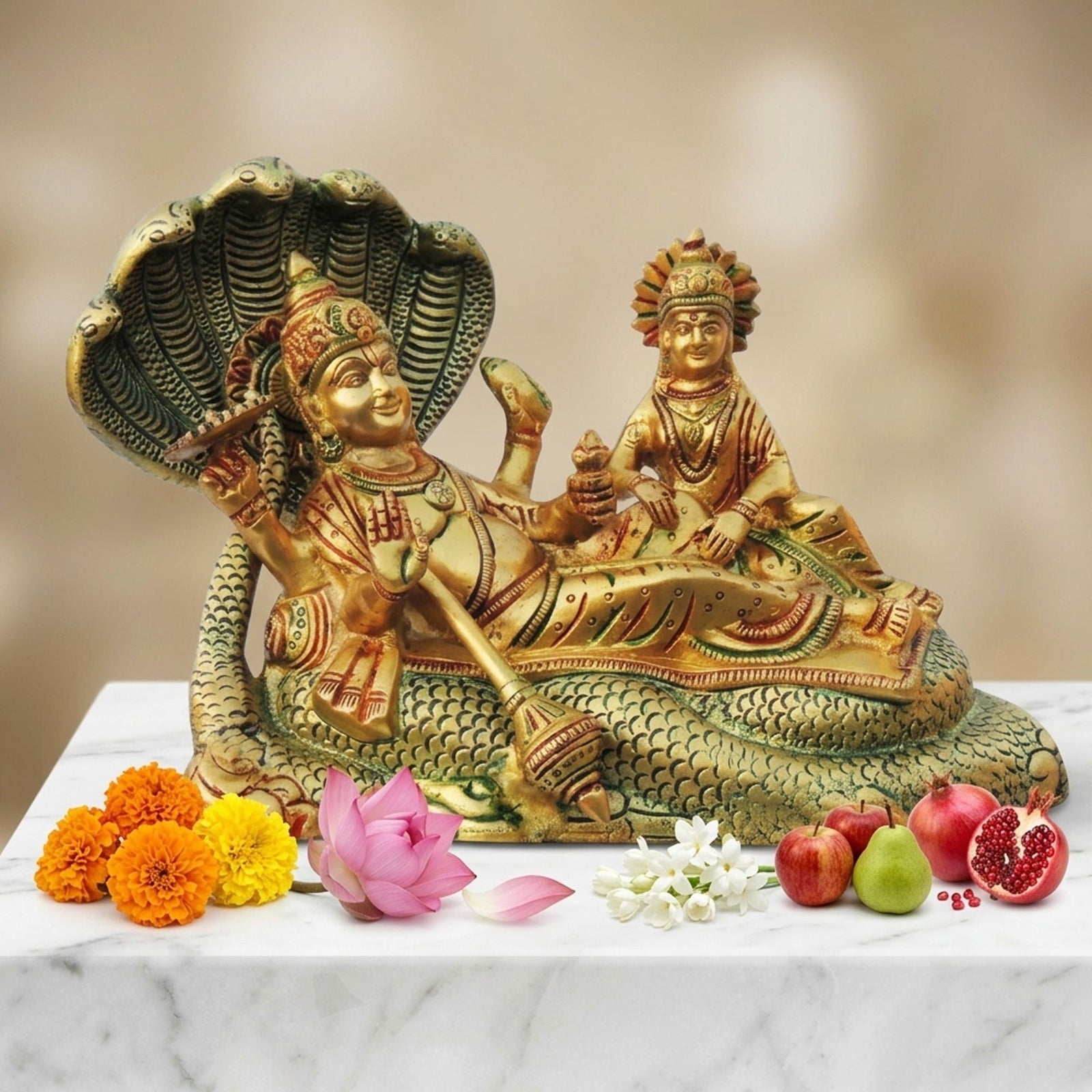 Brass Vishnu — 6.6"