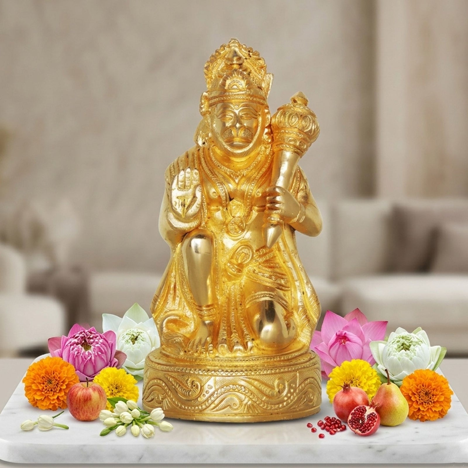 Brass Hanuman — 6.8"