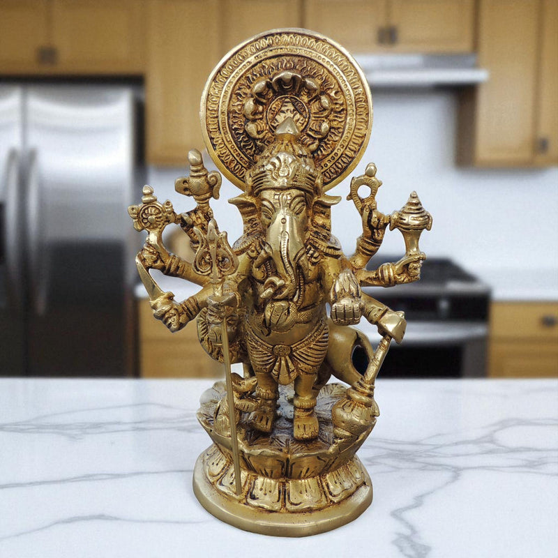 Brass Ganesh — 9.2"
