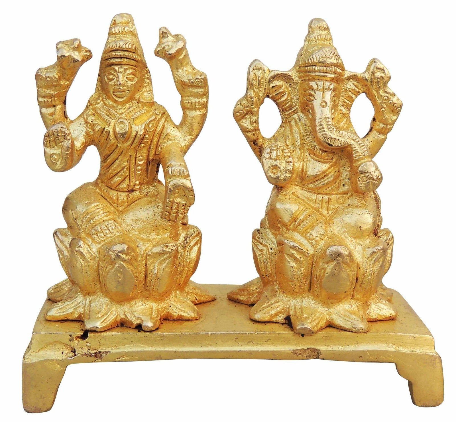 Brass Lakshmi-Ganesh Set — 3.4"
