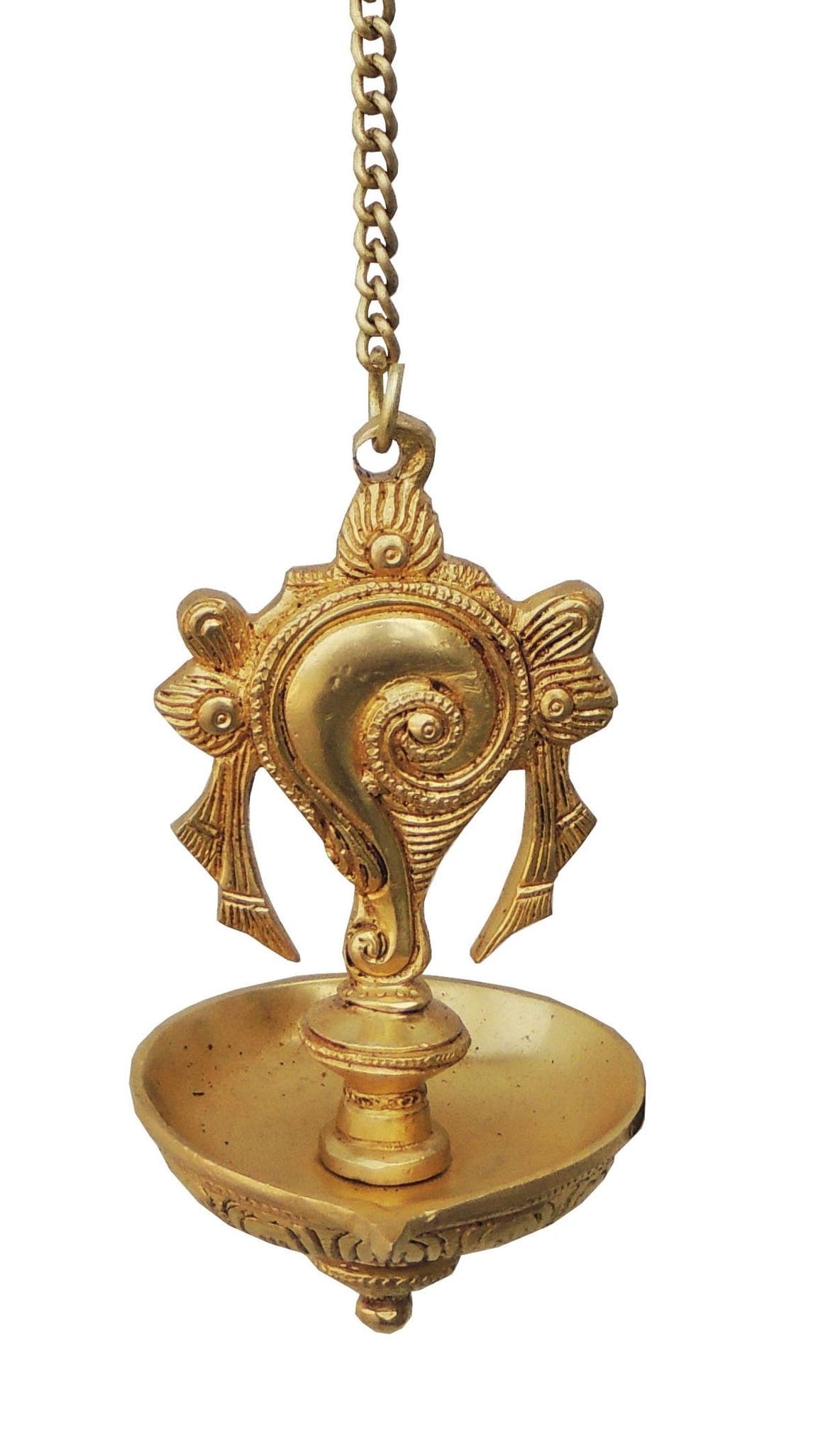 Brass Wall Shank Deepak — 10.2"