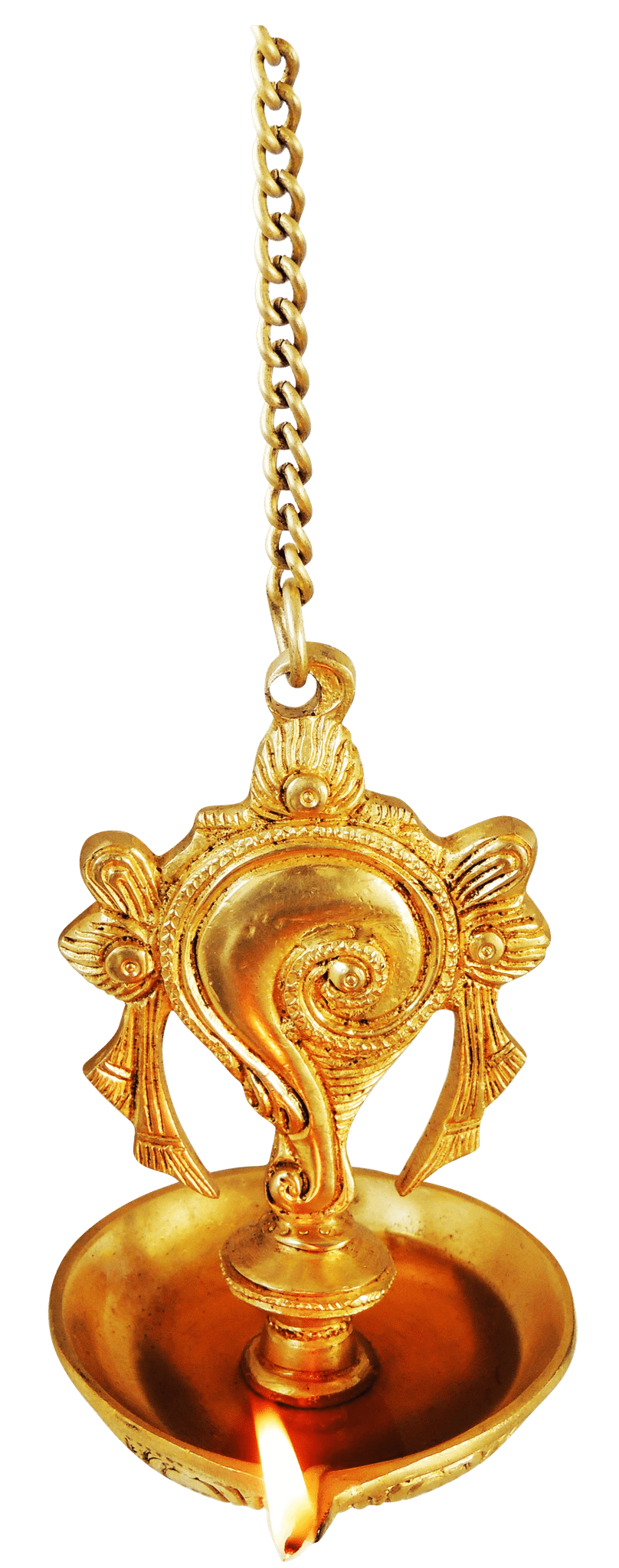 Brass Wall Shank Deepak — 10.2"