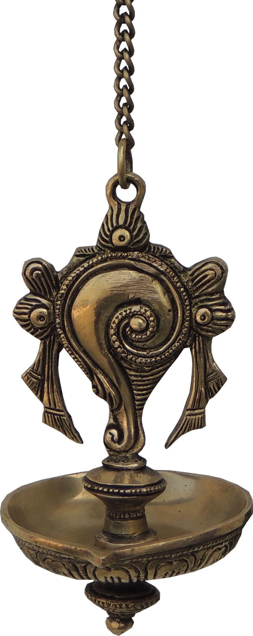 Brass Wall Shank Antique Deepak — 10.2"