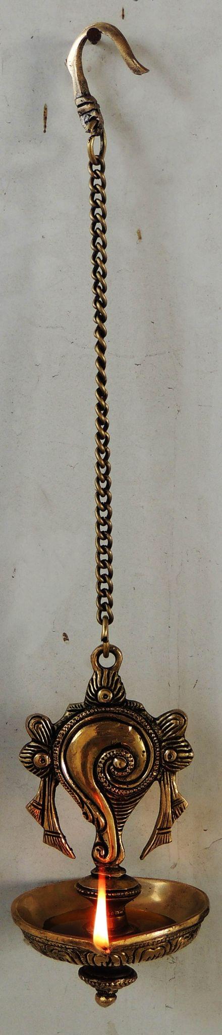 Brass Wall Shank Antique Deepak — 10.2"