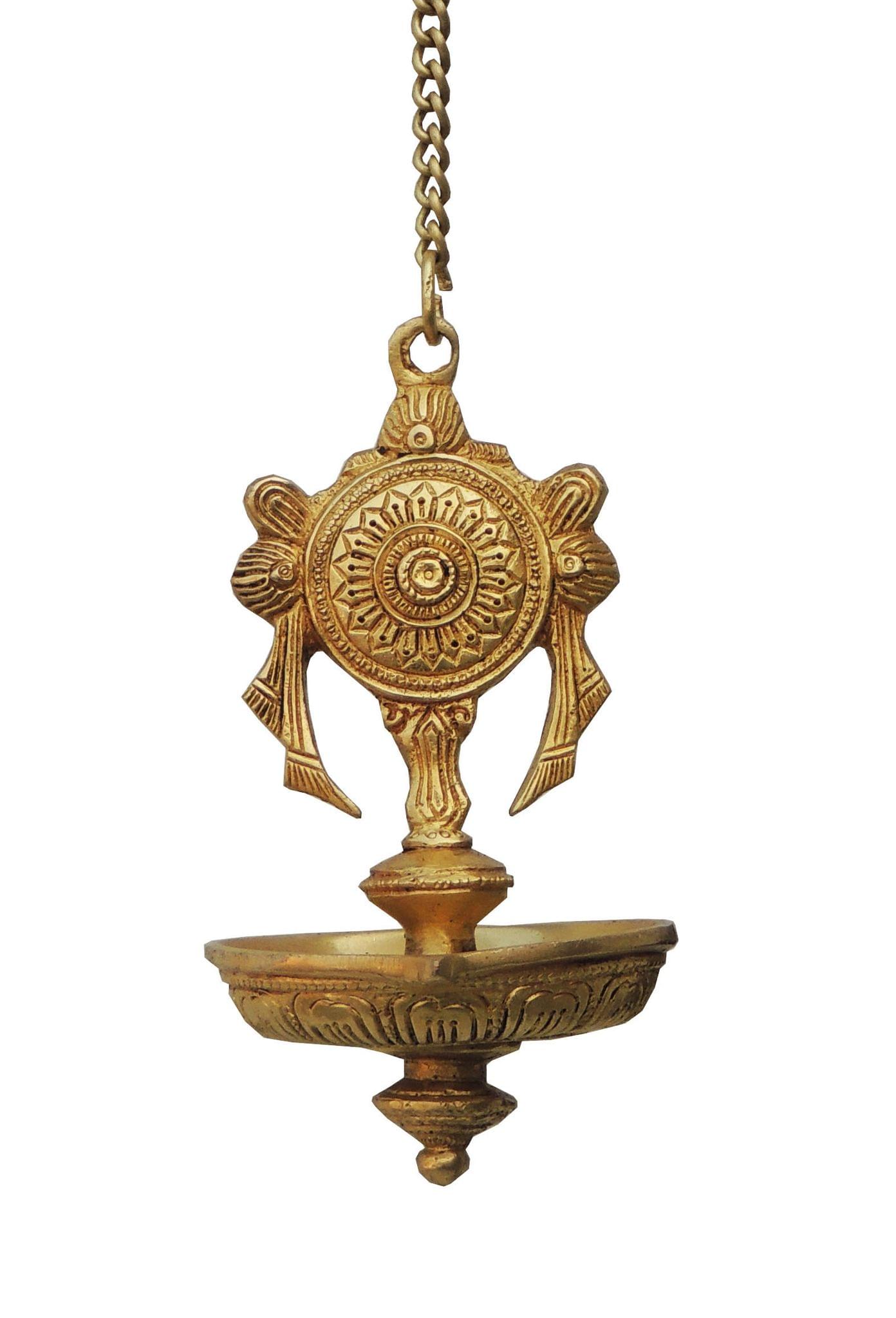 Brass Wall Shank Antique Deepak — 10.5"