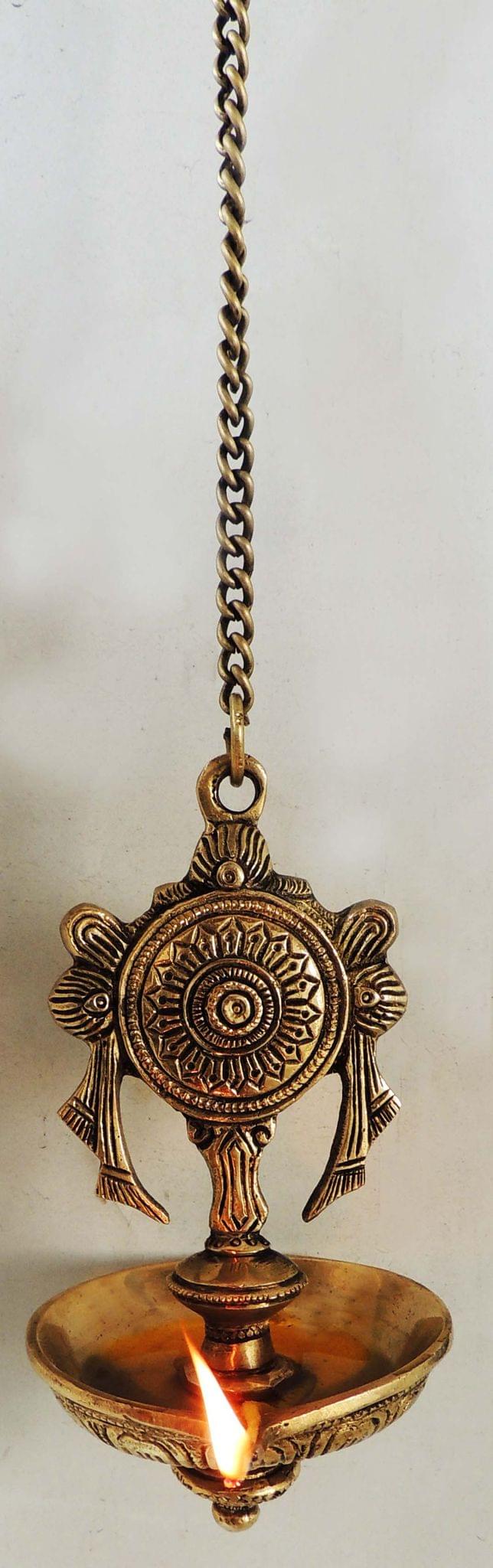 Brass Wall Shank Antique Deepak — 10.5"