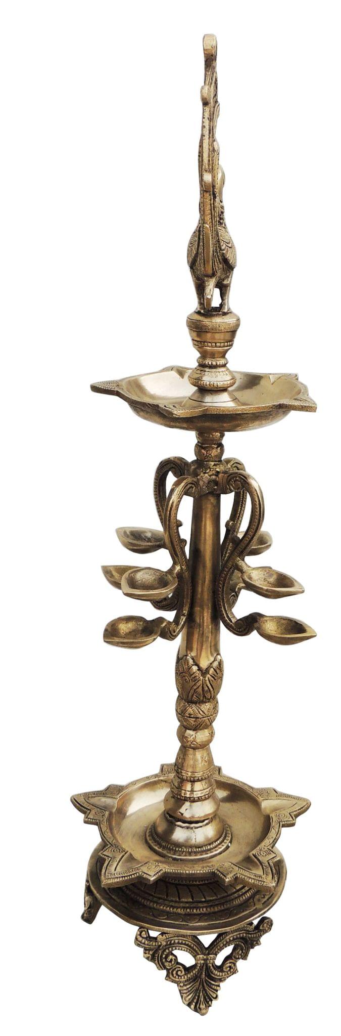 Brass Standing Deepak Bird — 25.3"