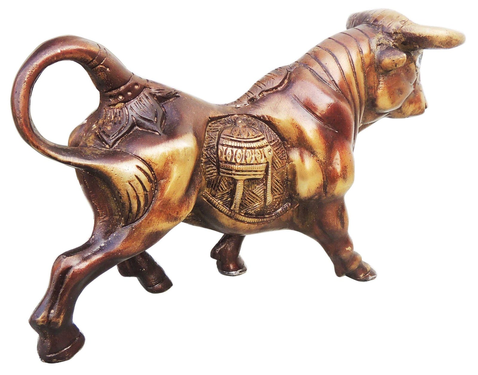 Brass Table Decor Bull Antique Finish — 5"